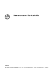 HP Fortis 11 inch G9 Q Chromebook Maintenance and Service Guide