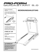ProForm Quick Start 5.0 Treadmill German Manual