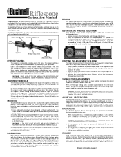 Bushnell 3-9x40 Trophy XLT Riflescopes Owner's Manual