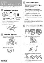 Epson WorkForce WF-3520 Installation Guide (Spanish)