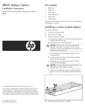 HP BL2x220c BBWC Battery Option Installation Insturctions for HP ProLiant BL2x220c Generation 5 Server Blade