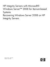 HP Integrity Superdome SX1000 Recovering Windows Server 2008 on HP Integrity Servers