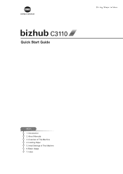 Konica Minolta bizhub C3110 bizhub C3110 Quick Start User Guide