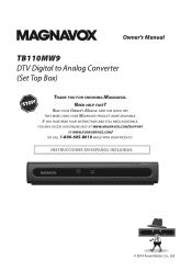 Magnavox TB110MW9 User manual,  English (US)