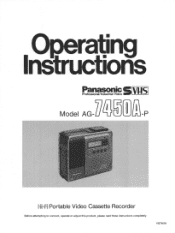 Panasonic AG7450 AG7450 User Guide