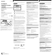 Sony AC-LS1 Operating Instructions
