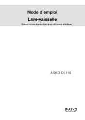 Asko D5110 User manual D5110 Use & Care Guide FR (French UCG 2+1 Warranty)