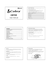 Cobra CBTH5 User Manual