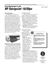 HP Designjet A3/B HP Designjet 10/20ps - Color Management Profiling