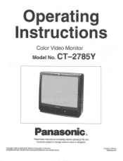 Panasonic CT2785Y CT2785Y User Guide