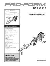 ProForm R600 Instruction Manual