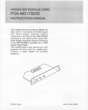 Sanyo POA-MD17SDID Owners Manual