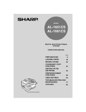 Sharp AL 1661CS AL-1651CS | AL-1661CS Operation Manual