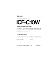 Sony ICF-C10W Users Guide