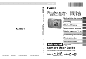 Canon PowerShot SD630 PowerShot SD630 DIGITAL ELPH/DIGITAL IXUS 65 Camera User Guide Advanced