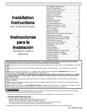Frigidaire GLEQ2152ES Installation Instructions