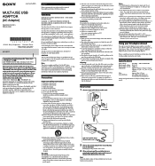 Sony AC-UD11 Operating Instructions