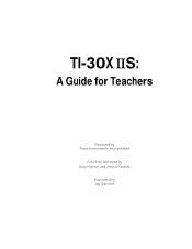 Texas Instruments TI-30X Teachers Guide