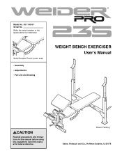 Weider Pro 235 Bench English Manual