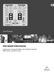 Behringer VMX100USB Manual