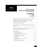 EMC AX100 Release Notes