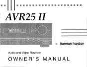 Harman Kardon AVR25MKII Owners Manual