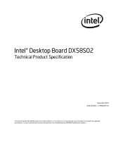 Intel DX58SO2 Intel Desktop Board DX58SO2 Technical Product Specification