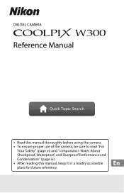 Nikon COOLPIX W300 Reference Manual complete instructions - English