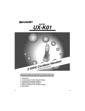 Sharp UX-K01 UX-K01 Handset Operation Manual