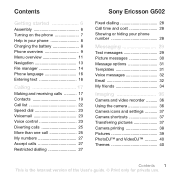 Sony Ericsson G502 User Guide