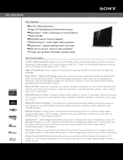 Sony KDL-52NX800 Marketing Specifications