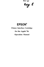 Epson LX-90 User Manual - Apple IIc 8699 PIC for LX-90