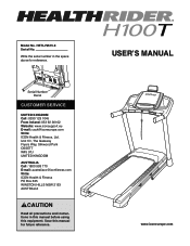 HealthRider H100t Treadmill English Manual