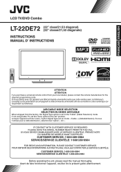 JVC LT-22DE72 Instructions