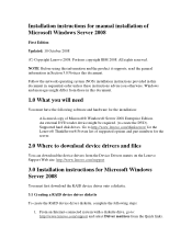 Lenovo ThinkServer RD120 Installation Instructions for Microsoft Window Server 2008