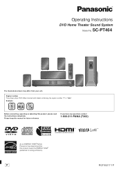 Panasonic SAPT464 Dvd Home Theater Sound System
