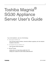 Toshiba Magnia SG25 User Guide