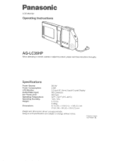 Panasonic AGLC35 AGLC35 User Guide