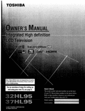 Toshiba 37HL95 Owner's Manual - English