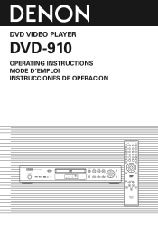 Denon DVD 910 Owners Manual