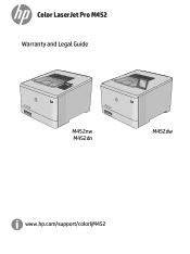 HP Color LaserJet Pro M452 Warranty and Legal Guide