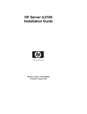 HP Tc2100 hp server tc2100 installation sheet (English)