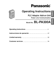 Panasonic BLPA300A BLPA300A User Guide
