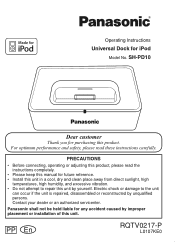 Panasonic SH-PD10 Ipod Cradle