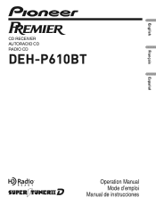 Pioneer DEH-P610BT Owner's Manual