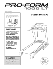 ProForm 1000 Lt Treadmill English Manual
