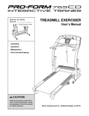 ProForm 765cd Treadmill English Manual