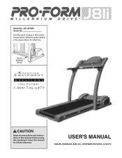 ProForm J8i Treadmill English Manual