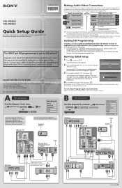 Sony KDL-40S20L1 Quick Setup Guide