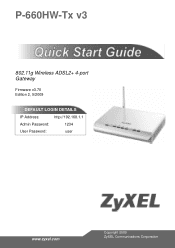 ZyXEL P-660HW-T3 v3 Quick Start Guide